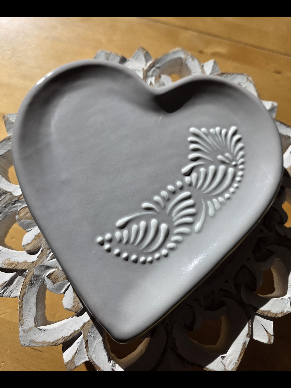 Handcrafted Mexican Talavera heart plate